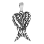 sterling silver double crossed wings pendant