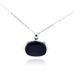sterling silver synthetic black quartz necklace