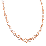 sterling silver rose gold plated twisted necklace