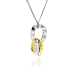 sterling silver gold and rhodium plated open dangling necklace