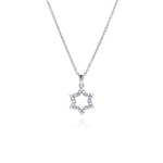 sterling silver open star pendant necklace