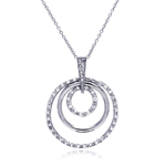 sterling silver multi circle pendant necklace