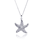 sterling silver starfish pendant necklace
