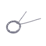 wholesale 925 sterling silver cz open circle pendant necklace