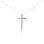 wholesale sterling silver cz cross pendant necklace