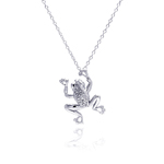 wholesale sterling silver diamond frog pendant necklace