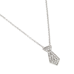wholesale sterling silver cz tie pendant necklace