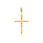 sterling silver gold plated cross micro pave cz dangling pendant