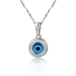 wholesale sterling silver round evil eye necklace