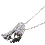 wholesale sterling silver wing cz dangling inlay necklace