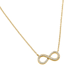 sterling silver gold plated cz infinity pendant necklace