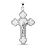 wholesale sterling silver high polish with matte finish rose cross pendant