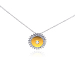 sterling silver yellow sun cz necklace