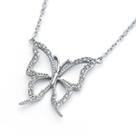 wholesale 925 sterling silver open butterfly pendant necklace
