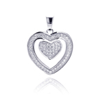 wholesale sterling silver open heart micro pave cz dangling pendant