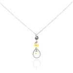 wholesale sterling silver multi colored pearl cz drop pendant necklace