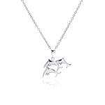 wholesale sterling silver three cz necklace