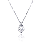 wholesale sterling silver center round cz necklace