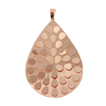 sterling silver rose gold plated flat drop necklace