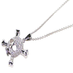 wholesale 925 sterling silver skull cz dangling necklace