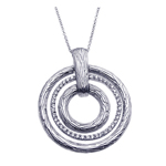 wholesale sterling silver cz triple circle pendant necklace