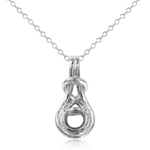 wholesale sterling silver braided mounting pendant with chain