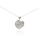 sterling silver heart cz necklace