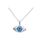 sterling silver open evil eye filigree cz necklace