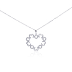 wholesale sterling silver open big heart small heart cz necklace