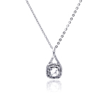wholesale sterling silver square cz necklace