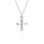 sterling silver fancy cross pendant necklace