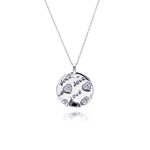 wholesale 925 sterling silver cz love heart round pendant necklace