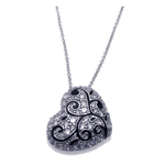 wholesale sterling silver cz heart pendant necklace