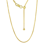 sterling silver gold plated adjustable franco chain with bead