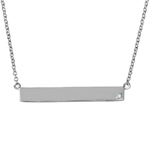 wholesale sterling silver bar necklace with diamond