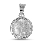 sterling silver high polish dc comunion medallion for girl