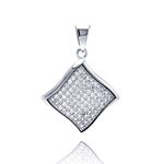 wholesale sterling silver cruvy square cz dangling pendant