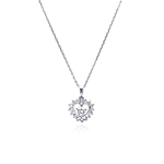 wholesale sterling silver open heart cz necklace