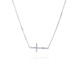 wholesale sterling silver sideways cross necklace