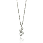 wholesale sterling silver wave cz necklace
