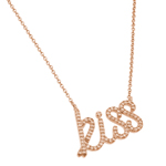 sterling silver gold plated kiss pendant necklace