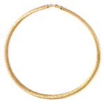 sterling silver gold plated wheat texture Italian necklace