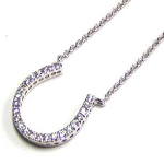 sterling silver u shaped pendant necklace