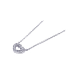 sterling silver open heart pendant necklace