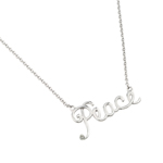 wholesale sterling silver cz peace pendant necklace