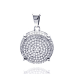 wholesale sterling silver circle cz danglin pendant