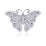 wholesale sterling silver butterfly micro pave cz pendant