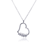 sterling silver heart pendant necklace