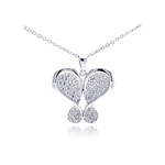 sterling silver butterfly plated cz necklace