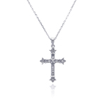 wholesale sterling silver cross cz necklace